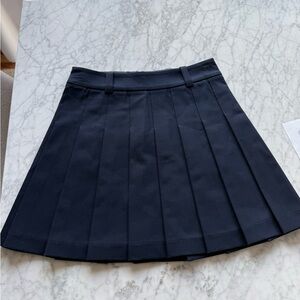 Aritzia Navy Pleated Mini Skirt